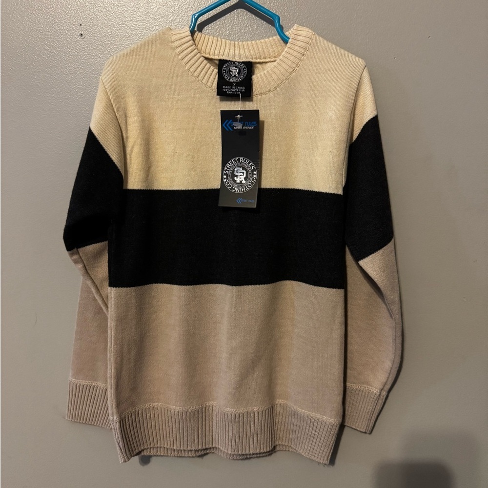 Beige and Black Sweater for boys